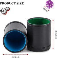 5 Pack PU Leather Dice Cups Felt Lining Quiet Shaker with 30 Dot Dice - Mixed Colors - image 4