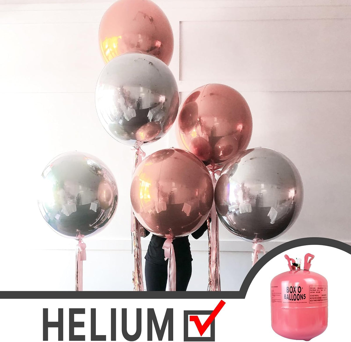PartyWoo Metallic Silver Foil Balloons 20pcs Large Round Giant 4D - Silver / 20 PCS-3 Sizes - image 3
