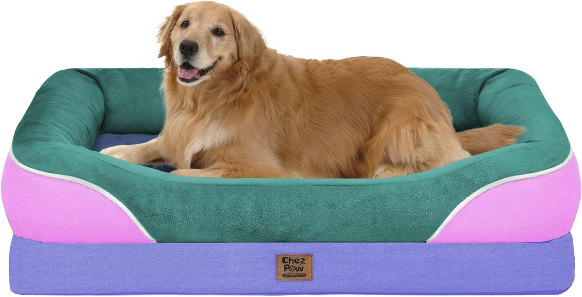 Waterproof Orthopedic Dog Bed for Large and Extra Large Dogs – Essentials for Dogs - Sage Lavender / 42"L x 30"W x 7.5"Th