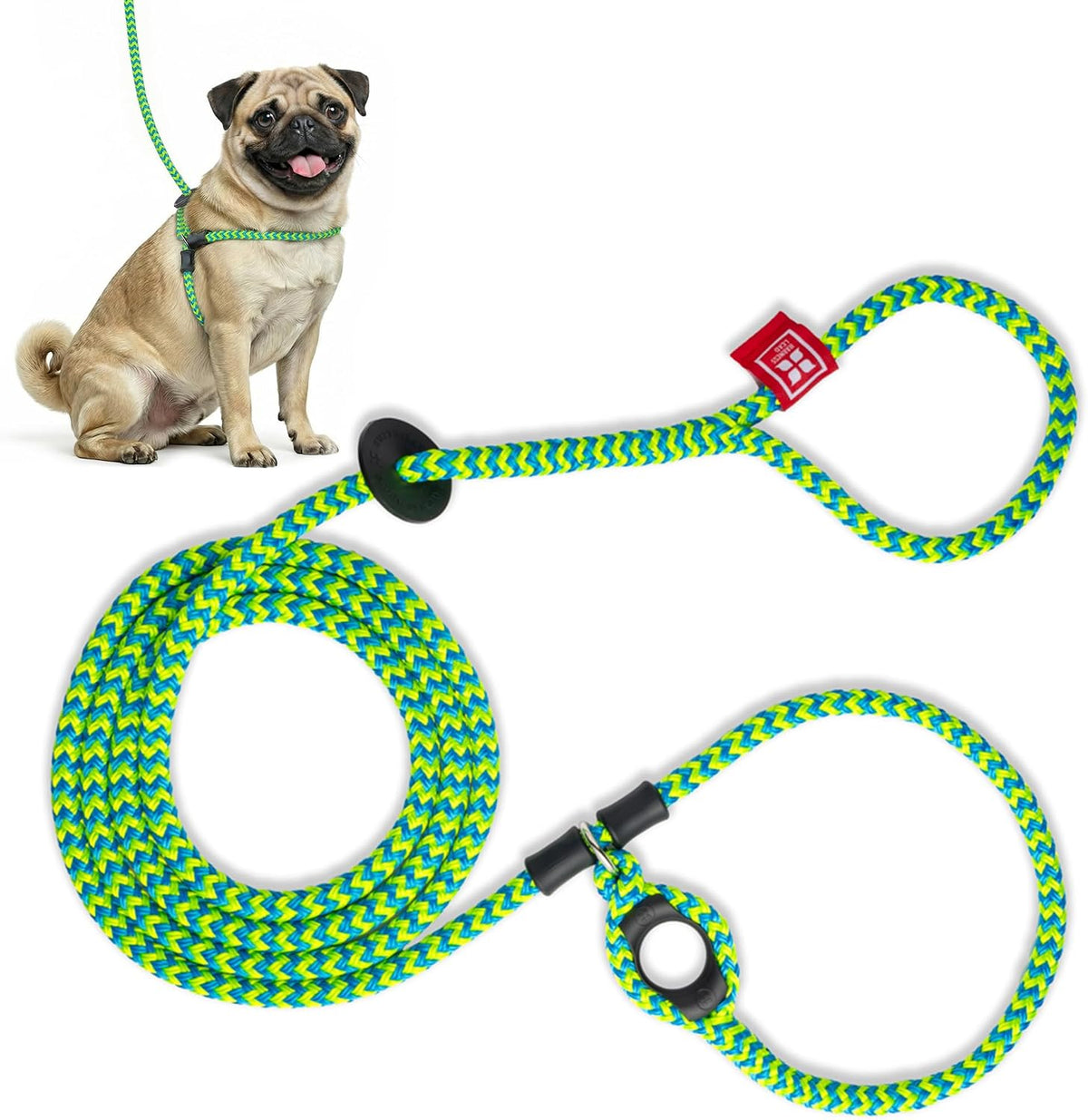 Harness Lead Escape Resistant, Reduces Pull Dog Harness - Peacock (Blue/Lime) / Small/Medium (14-40 lbs)