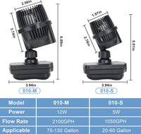 hygger 1050 GPH Aquarium Wave Maker Pump with Strong Magnetic Suction - 2100GPH (12W) - image 4