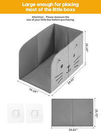 Waterproof Cat Litter Box Enclosure Splash Guard with Removable Mat - Gray Cat Face / Large - image 3