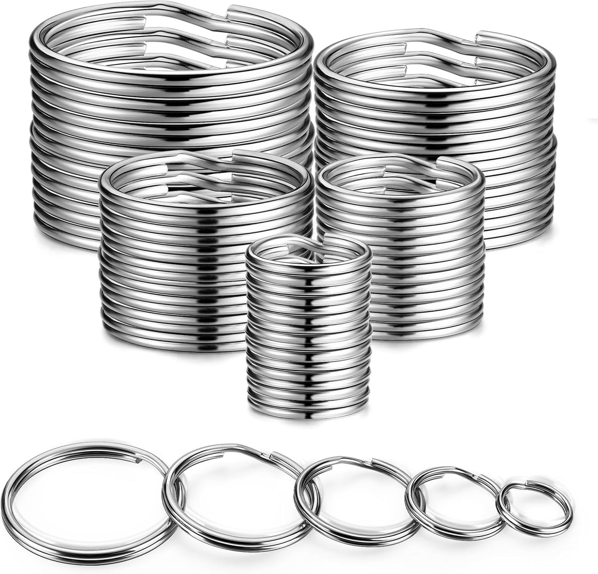 YHYZ Split Key ring Assorted, 5 Sizes - 2 / Stainless Steel