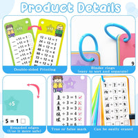 Anemeeoke 1-12 multiplication flash cards with dry erase markers and binder ring - view 15