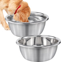 2Pcs 1.3 Gallons Food Grade Stainless Steel Large Dog Bowls – Essentials for Dogs - 1.3 Gallons