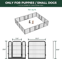 FXW Homeplus Unleashed Indoor Dog Playpen - Stress-Free and Safe Play, Heavy Duty 24 Inch 18 Wire Panels Dog Pen for Puppy and Small Dogs, Black│Patented