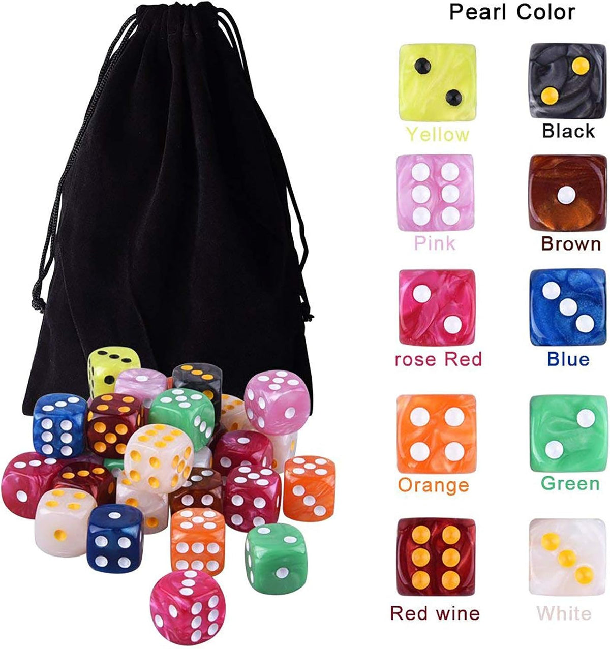 AUSTOR 100 Pcs 6 Sided Game Dice Set - 100 Pieces Round C - image 4