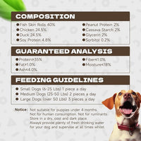 Chicken Duck Wrapped Cod Skin Sticks Dog Treats, Rawhide Free Dog Chews Long Lasting HealthTeeth Training Treats for Medium and Large Breed 10.58oz/12-14pcs