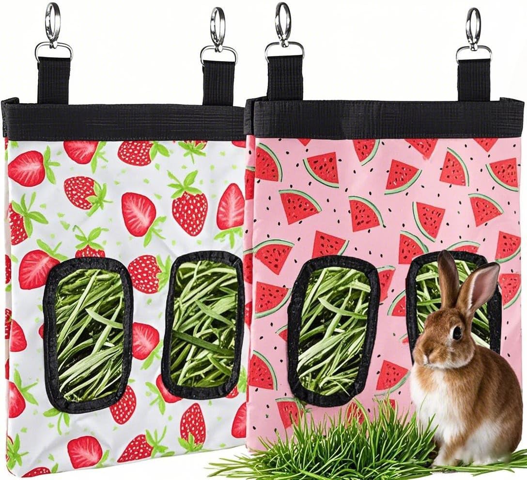 DZWLKJ 2 Pack Hay Feeders, Guinea Pig Rabbit Hay Feeder - (Watermelon+Strawberry) 2pack / S -10"x 8"x 0.4"