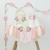 DCJHFJ First Birthday Decorations for Boy Highchair Banner One - White Pink - image 2