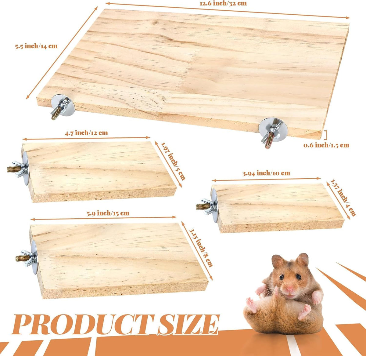 4-Size Wooden Bird Platforms and Corner Perches for Cages – Essentials for Birds - image 2