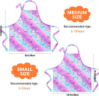 PASHOP rainbow unicorn kids apron 2 pack with front pockets in waterproof polyester - view 10