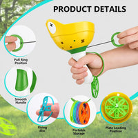 daboot flying disc launcher toy set with two launchers and colorful flying discs - view 4