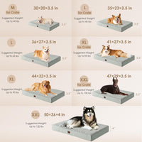 EHEYCIGA Orthopedic Dog Bed Large with Removable Washable Cover - 47*29*3.5 inches / Greyish Green - image 2