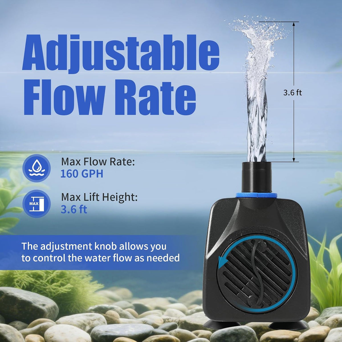 AQUANEAT Small Fountain Pump - 160 GPH - image 3