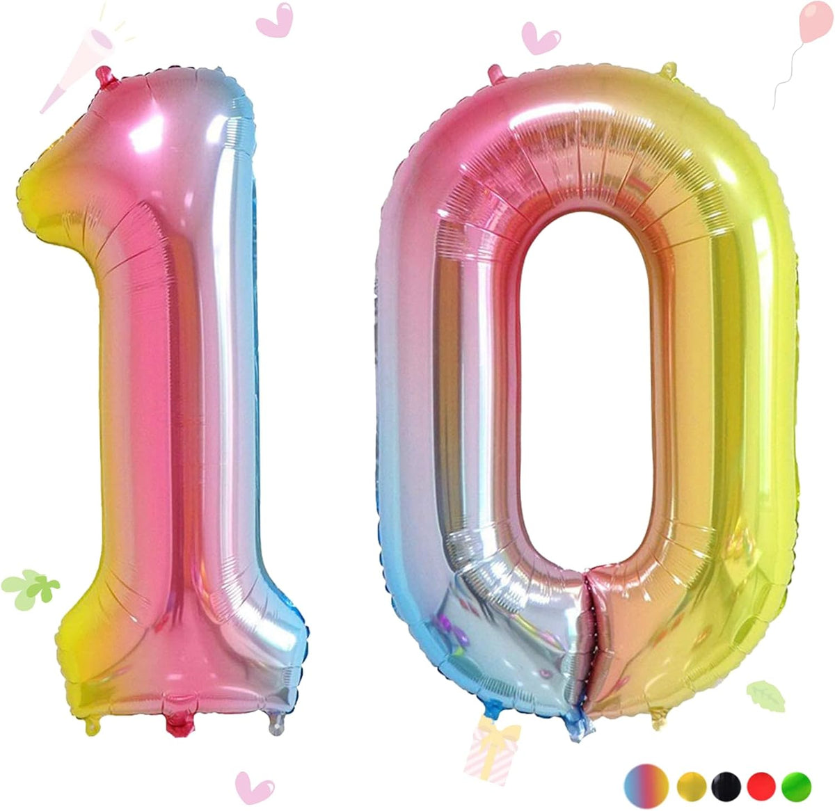 40 Inch Gold Number 1 Balloon - Color Balloon / 40 Inch Number 10