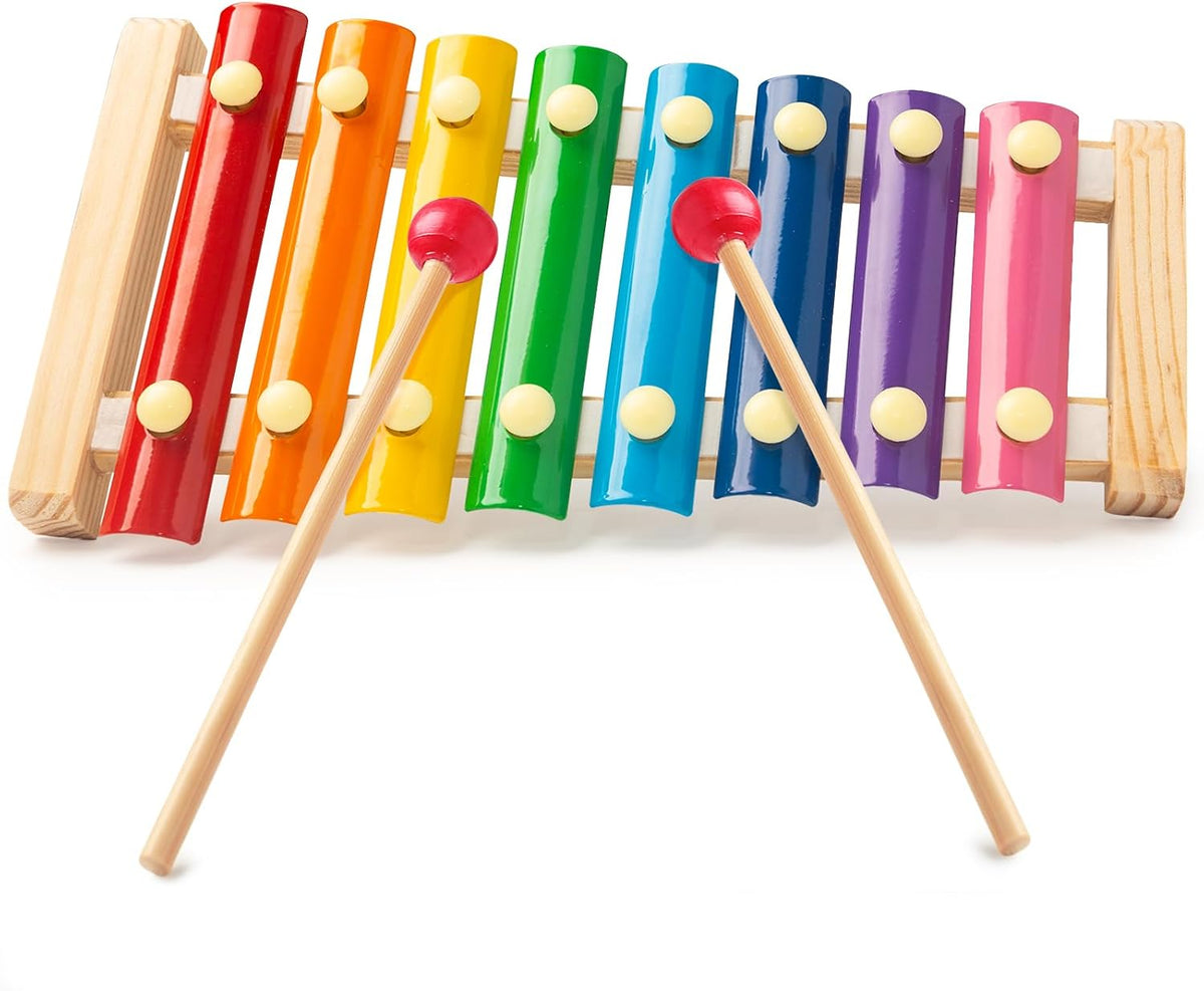 MCPINKY Xylophone for kids 2 Mallets, Wooden, Rainbow – Fun for Kids & Family - Medium