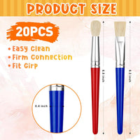 Paint Brushes for Kids, 10 Pcs Big Washable Chubby Toddler Paint Brushes, Easy to Clean & Grip - 20 Pack - image 2