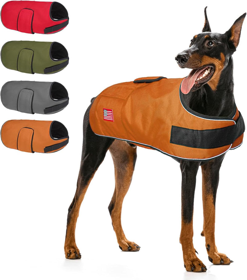 BEAUTYZOO Dog Winter Coat for Large Dogs - Khaki / XL(Chest Girth 34"-45", Back 24", Neck 24"-29")