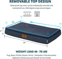 Memory Foam Large Dog Bed - 4” Thick Orthopedic Beds for Large Dogs - Waterproof Dog Bed with Removable Washable Cover & Wrap-Around Zipper - Ultimate Comfort and Easy Maintenance