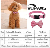 Dog Collar with Bowtie Soft Velvet Material with Quick Release Buckle - M / Pink - image 3