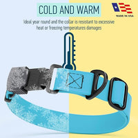 Dogline Biothane Waterproof Dog Collar with Herm Sprenger Stainless Steel Quick Release Buckle – Heavy Duty Tactical Durable Collar for Dogs – Comfortable and Safe Pet Collar, W 3/4" L 12-19" Sky Blue