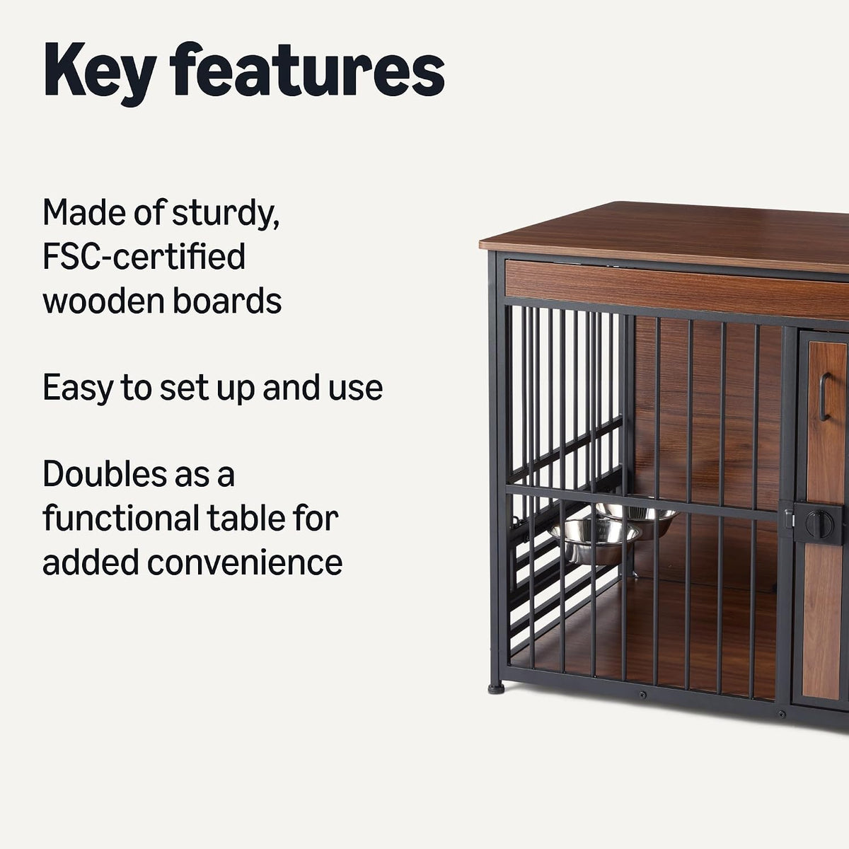 Amazon Basics Furniture Style Dog Crate - 41'' - image 2