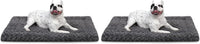 Exsnugy Washable Dog Bed Mat Medium Size Fluffy Pet Crate Pad 36x23 – Essentials for Dogs - Grey / 30.00" x 19.00" x 1.50" (Pack of 2)