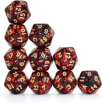 SmartDealsPro 10-Pack 20 Sided Dice D20 Polyhedral Dice for DND RPG - Black-red - image 3
