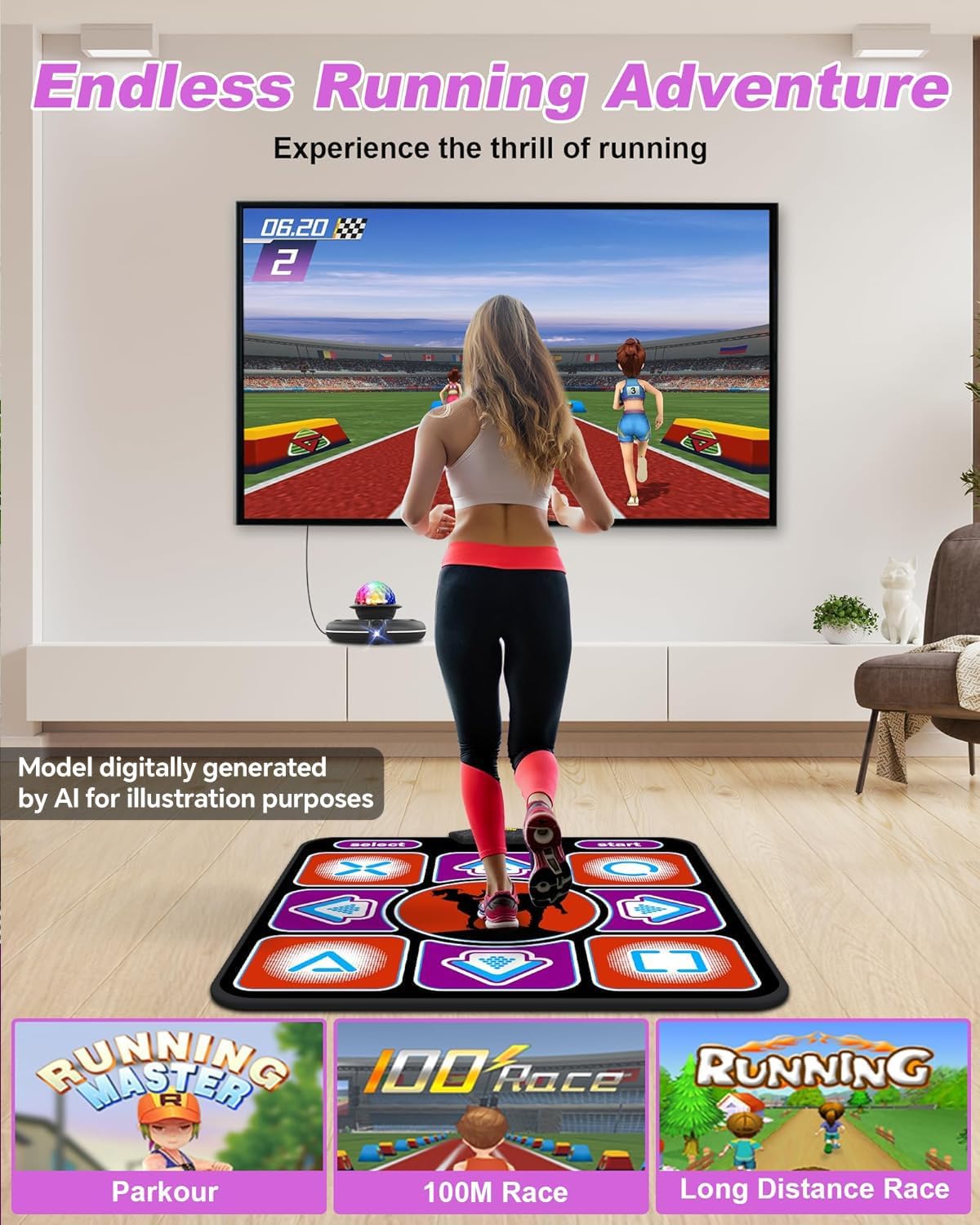 Acelufly kids dance mat for TV with raised arrow keys - view 8