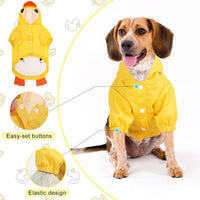 Dog Raincoats for Medium Dogs, Waterproof Rain Jacket with Hood – Essentials for Dogs - Yellow Duck / XS(Back 10.5", Chest 16.9", Neck 12") - image 3