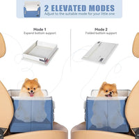 PETSFIT Small Dog Car Seat, Patent Safe Buckles Dog Booster Car Seat, Puppy Car Seat with Safety Belt, Suitable for Small Pets Up to 25lbs (Navy Blue)