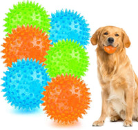 PUPTILY 2 Different Functions Interactive Ball for Dogs 2.5” Squeaky - 6pcs