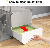 Large four tier metal wire cat cage with separate litter box drawer - view 4