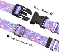 Martingale Dog Collar with Buckle - Purple Flower / X-Small - image 2