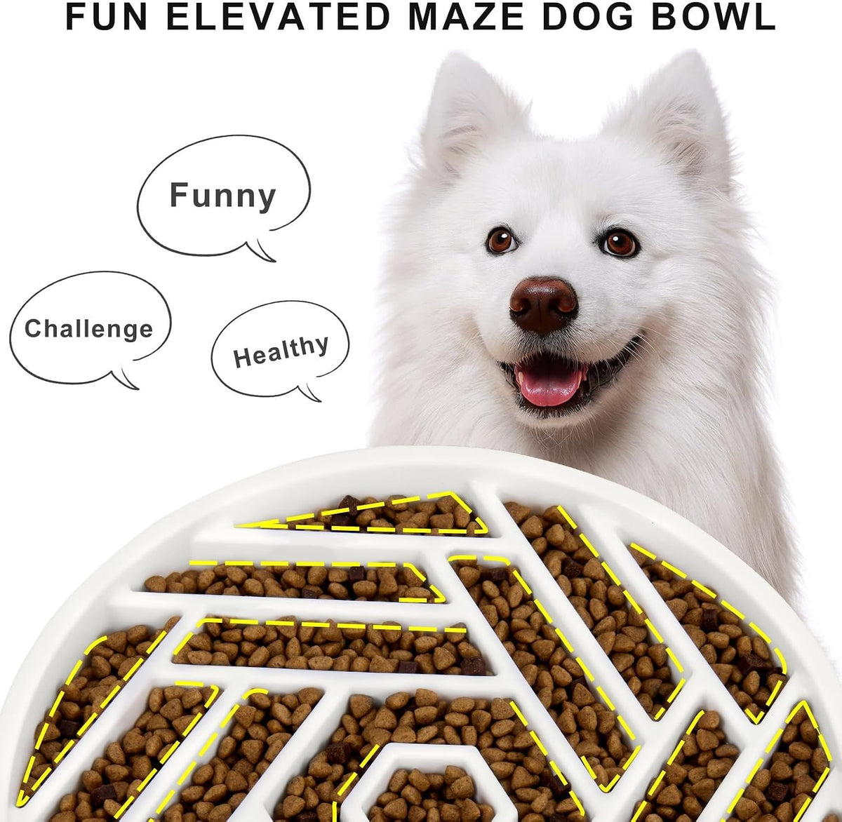 TOBYTO Slow Feeder Dog Bowls Large Medium Breed - White - image 3