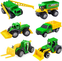 Oriate set of 6 diecast construction vehicles including excavator and bulldozer - view 5