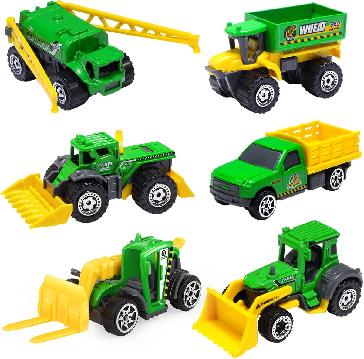 Oriate set of 6 diecast construction vehicles including excavator and bulldozer - view 5