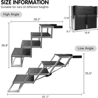 Folding Dog Stairs for Car, 16.9" Wide 4-Step Non-Slip Pet Steps – Essentials for Dogs - Black / 16.9In-4 Steps - image 2