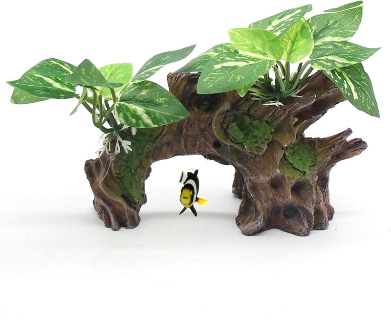 relaqcc Fish Tank Decorations Artifical Driftwood Cave Aquarium Decor - Type-b