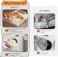Large Dog Bed Orthopedic Washable - Couch Sofa - XXL Large Big Dogs - Beds Bolster Pet - Memory Foam - Waterproof with Removable Cover - Pink Dog Bed