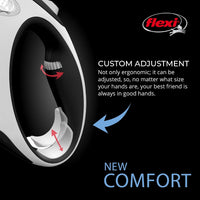 FLEXI Comfort Tape Retractable Dog Leash - Small - 16 Feet / Grey/Black - image 3