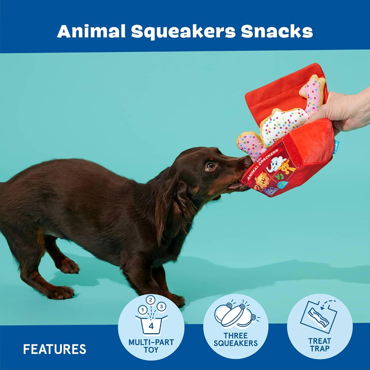 BarkBox Barker's Dozen Donuts 4-in-1 Interactive Plush Dog Toy – Essentials for Dogs - Animal Squeakers Snacks - image 3