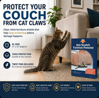 Cat Scratch Furniture Protector - 6 XL Shields + Twist Pins - image 2