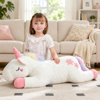 32inch Cute Giant Pink Unicorn Plush, Jumbo Soft Body Pillow Pet - White / 40 inch - image 4