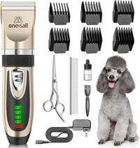 oneisall Dog Grooming Clippers with LED Display for Dogs & Cats – Essentials for Dogs - Gold