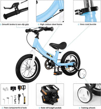 bikeboy 2 in 1 balance bike with pedals and hand brake, 12 14 16 inch wheels - view 25