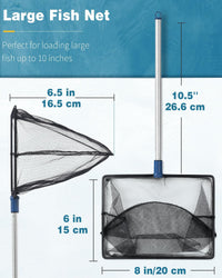 Pawfly Aquarium Fish Net with Extendable 9-24 Inch Long Handle - 8 Inch - image 4