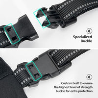 PHOEPET 2019 Upgraded No Pull Dog Harness, Reflective Adjustable Vest, with a Training Handle + 2 Metal Leash Hooks+ 3 Snap Buckles +4 Slide Buckles(L, Royal Blue)