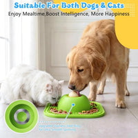 Slow Feeder Dog Bowls & Lick Mat for Liquid and Thick Treat - Large / Green - image 4